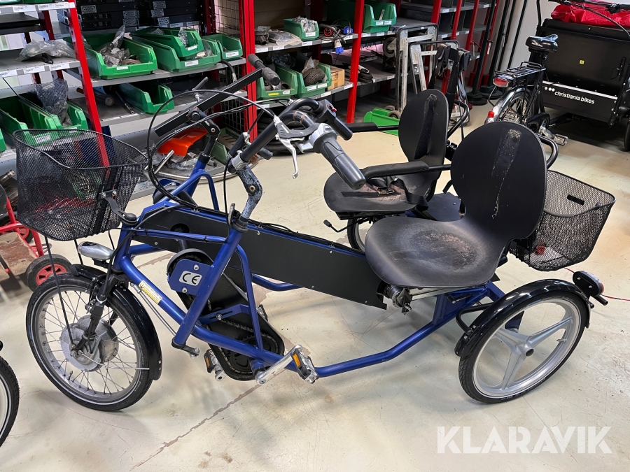 Side-by-side-cykel Trident Industri AB 7-växlad med elmotor