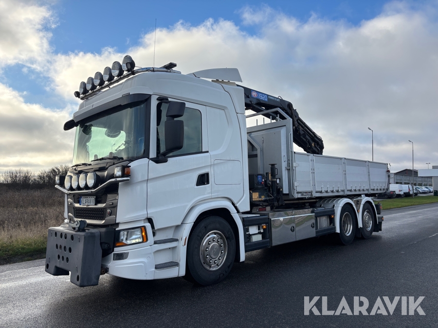 Kranväxlare Scania G410 plogutrustad