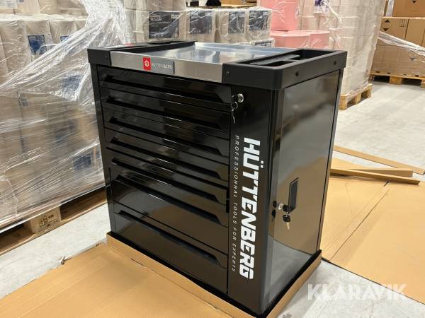 Stor verkstadsvagn 7 lådor med verktyg Hüttenberg