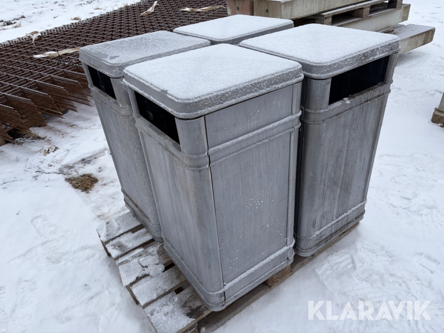 Soptunna i plåt Bvarum 4 st