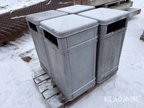 Soptunna i plåt Bvarum 4 st