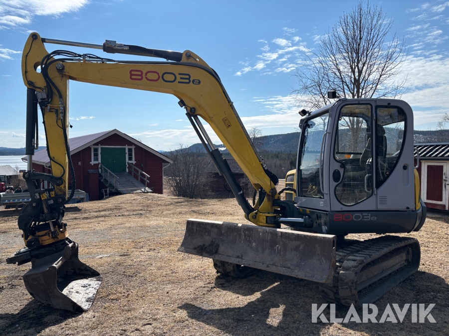 Grävmaskin Wacker Neuson 8003 med tiltrotator och redskap