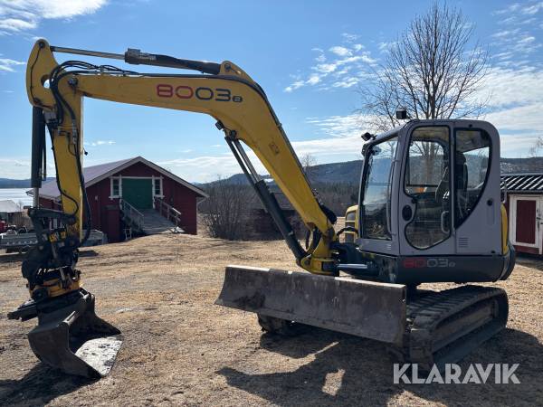 Grävmaskin Wacker Neuson 8003 med tiltrotator och redskap