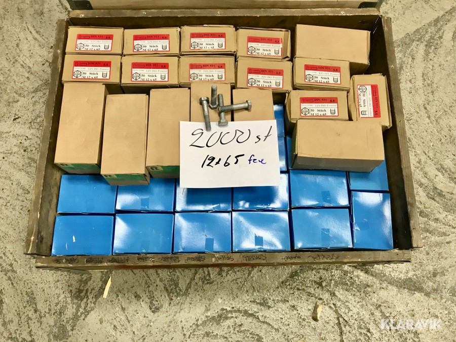 Varmförzinkad Bult 2000 st