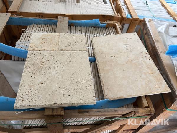 Plattor natursten Travertin Chiaro 61x40,5 cm fransk design ca 30 kvm