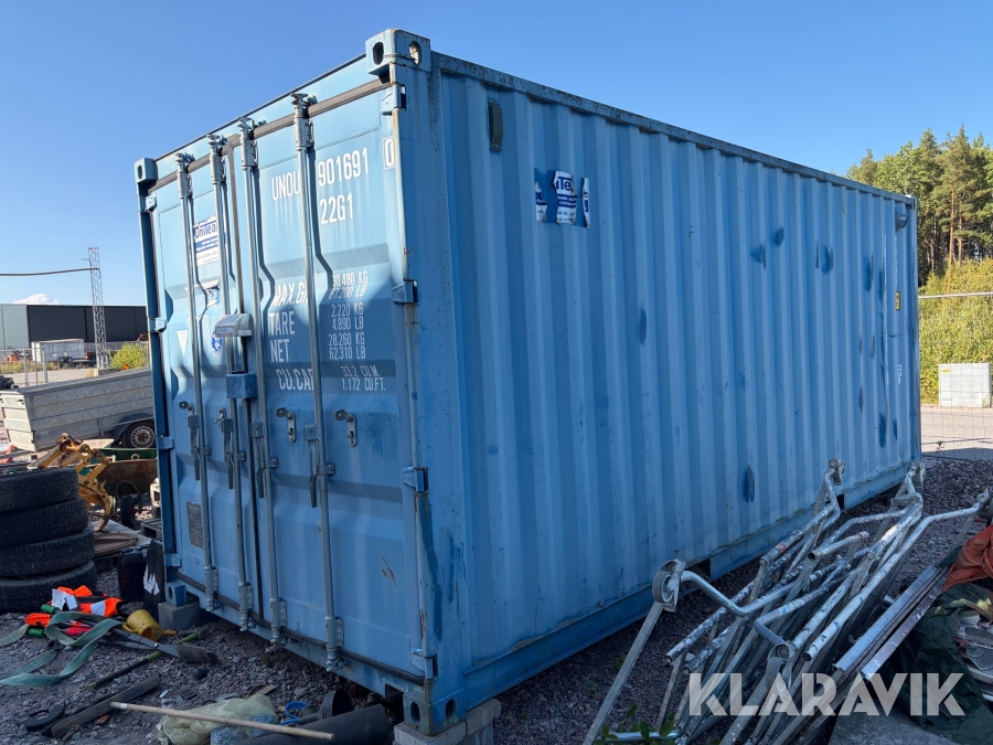 20-fots isolerad container med hetvattentvättar, inredning samt diverse verktyg och tillbehör
