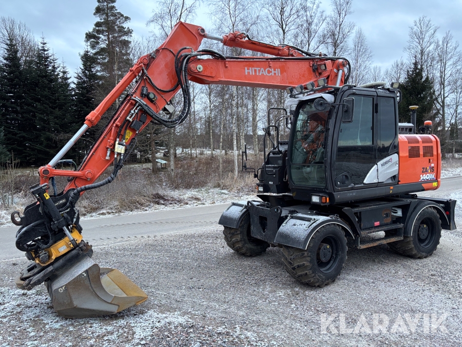 Hjulgrävare Hitachi ZX 140W-6 med tiltrotator, planerskopa