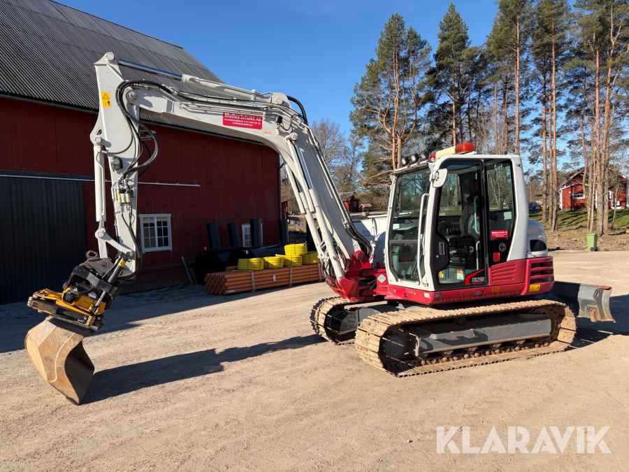 Grävmaskin Takeuchi TB290 med tiltrotator och 5 st redskap