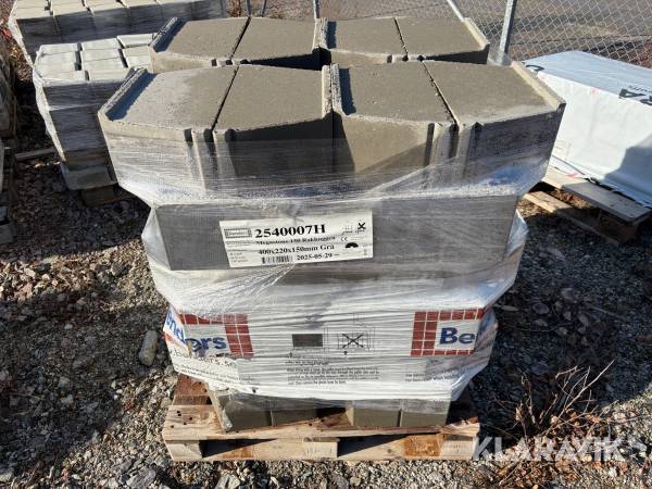 Mursten Benders Megastone 150 Rakhuggen grå 400 x 220 x 150 mm ca 4 pall ca 11 m2 x 150 mm ca 4 pall/11 m2