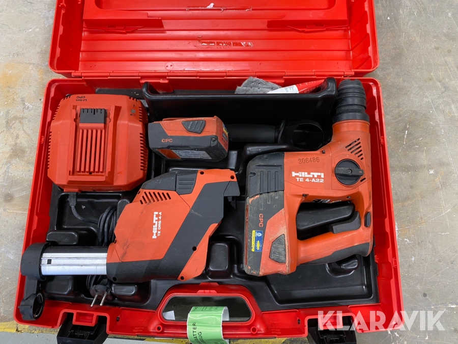 Borrhammare batteri med dammsugare Hilti TE4-A22