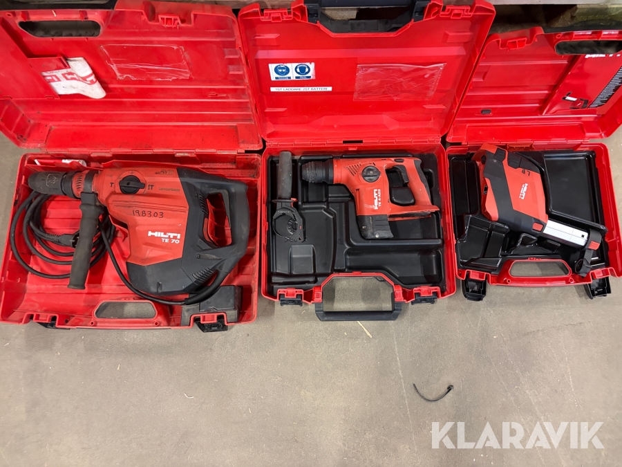 Borrhammare 1 st, Kombihammare 1 st, Dammutsug 1 st Hilti 