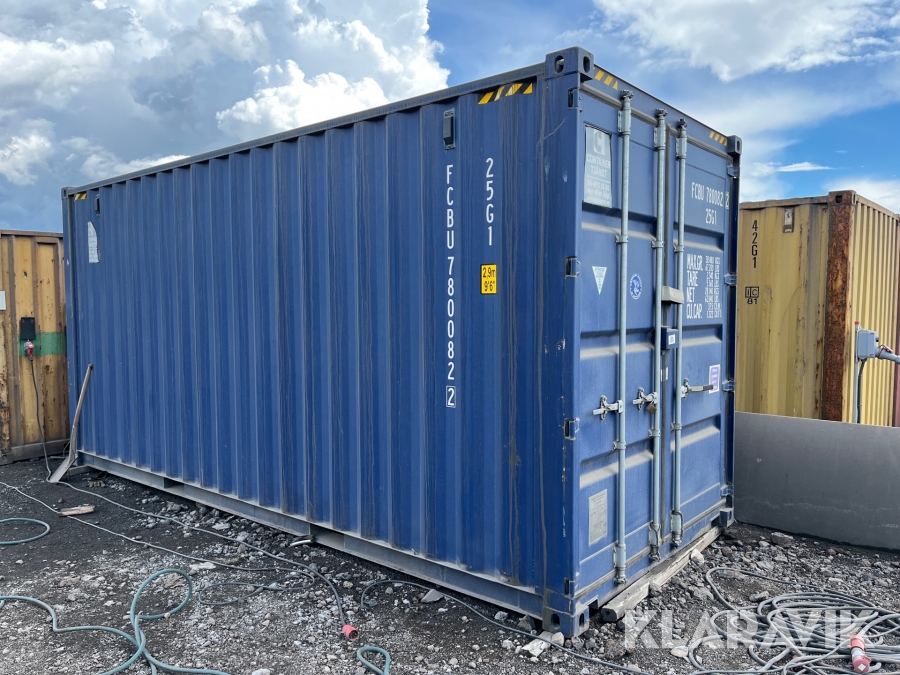 Container 20fot, hög med innehåll, svets med mera