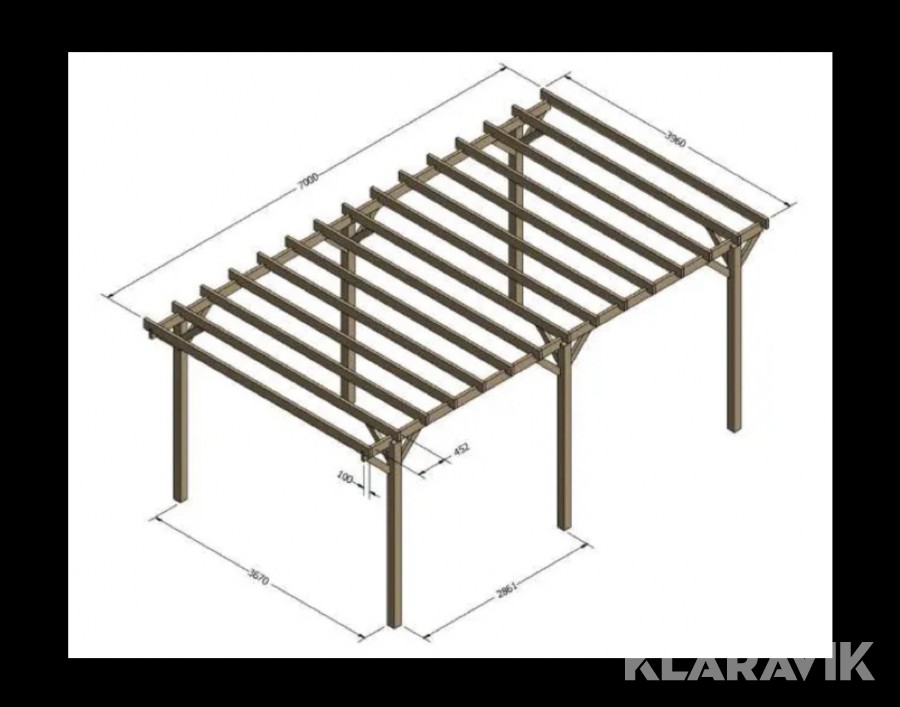 Carport i komplett byggsats bil/husbil mm.