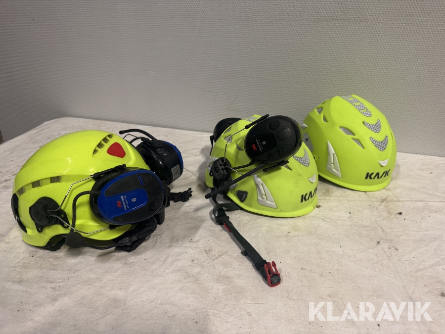 Skyddshjälmar 3st med Peltor (2st), Kask och 3M