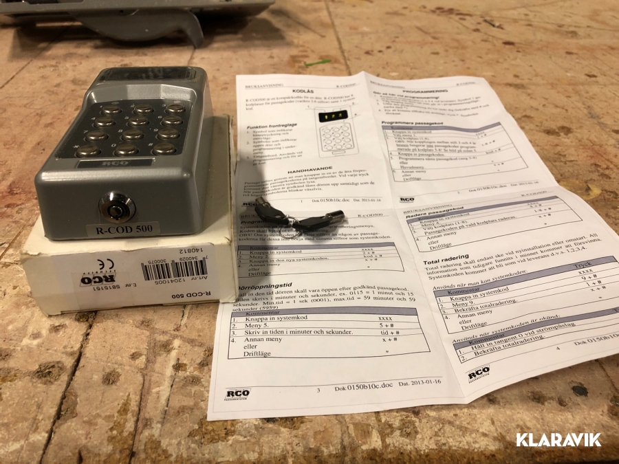 Klaravik Auktioner | Kompaktkodlås Rco R-cod 500
