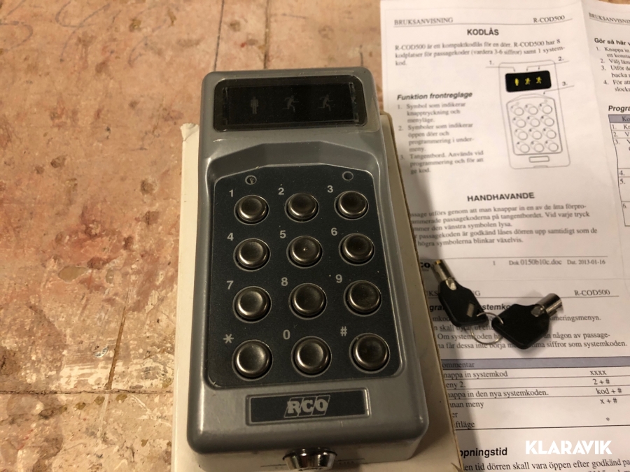 Klaravik Auktioner | Kompaktkodlås Rco R-cod 500