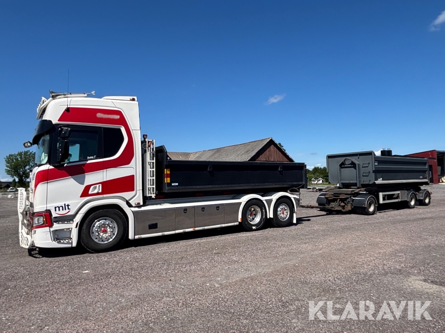 Lastväxlare / ekipage Scania R580 6x2 med roadex släp och flak