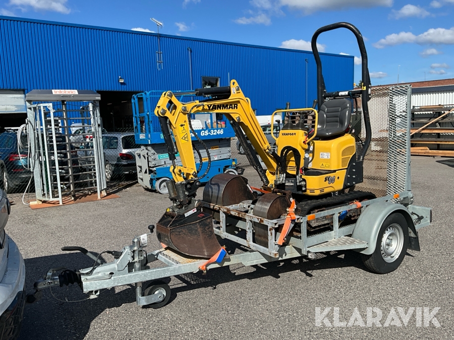 Grävmaskin Yanmar SV08-1C med släp 