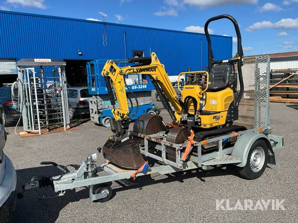 Grävmaskin Yanmar SV08-1C med släp 