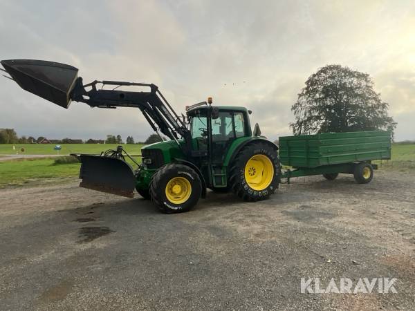 Traktor John Deere 6320 med Vikplog,lastare och vagn