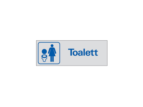 Toalettskyltar Systemtext dam och herr, aluminium, 225 × 80 mm, 24 st