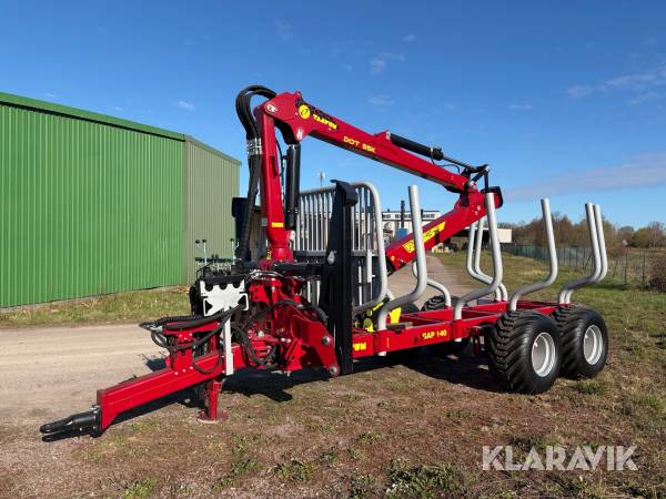 Skogsvagn Tajfun GAP 140 med kran DOT 55K