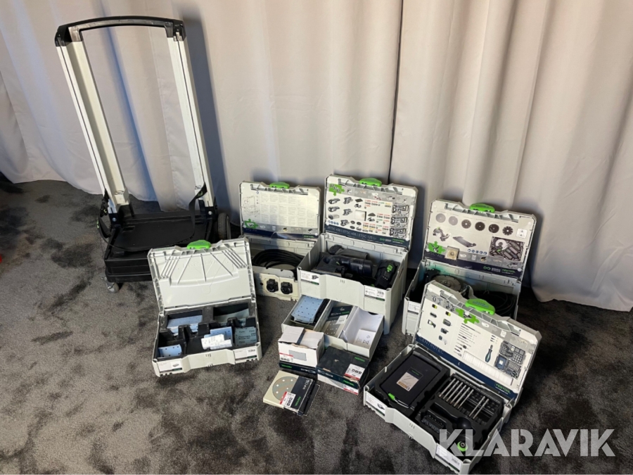 Paket med verktyg & vagn Festool