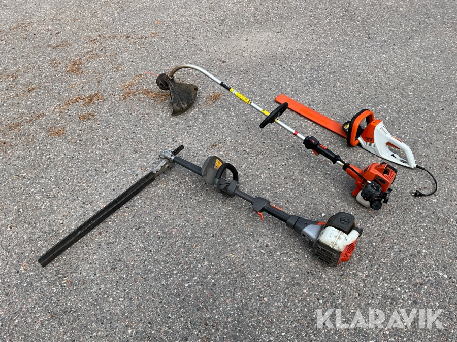 Parti med trädgårdsmaskiner Husqvarna Mfl