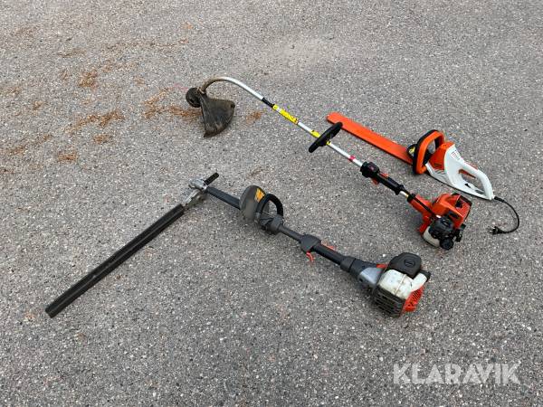 Parti med trädgårdsmaskiner Husqvarna Mfl