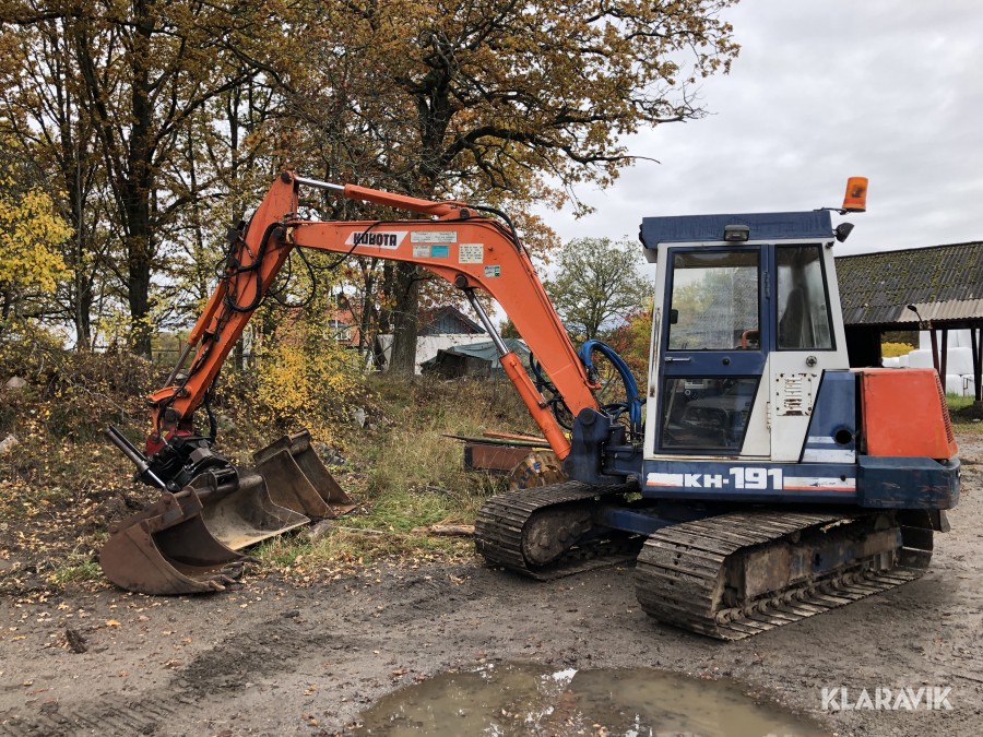Bandgrävare Kubota KH-191 med redskap