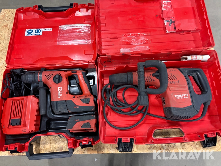 Borrhammare 1 st, Mejsel och bilningshammre 1 st Hilti TE 4-A22 / TE 500 AVR