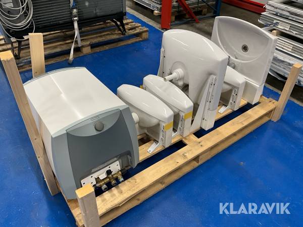 Varmvattenberedare NIBE EVH 16-55-R och handfat