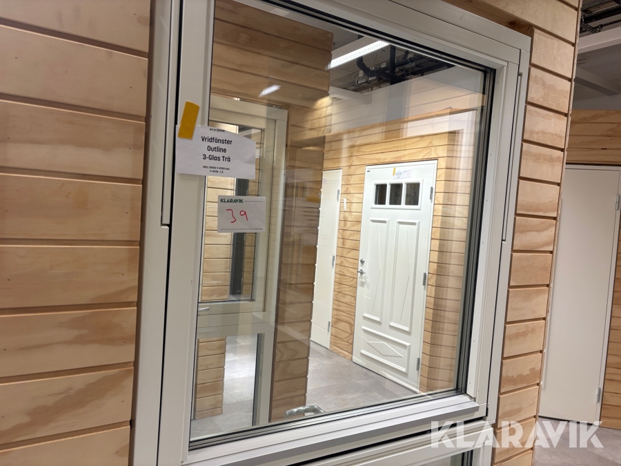 Vridfönster Outline 3-glas trä