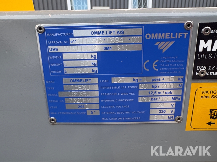 Släpvagnslift Omme 15EXBJ