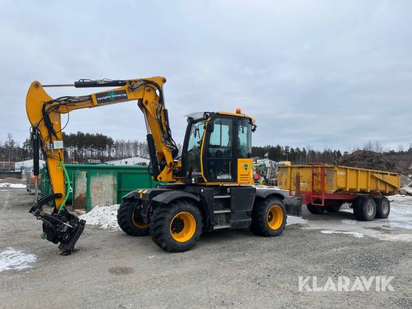 Hjulgrävare JCB Hydradig HD110WT 4F med vagn & redskap