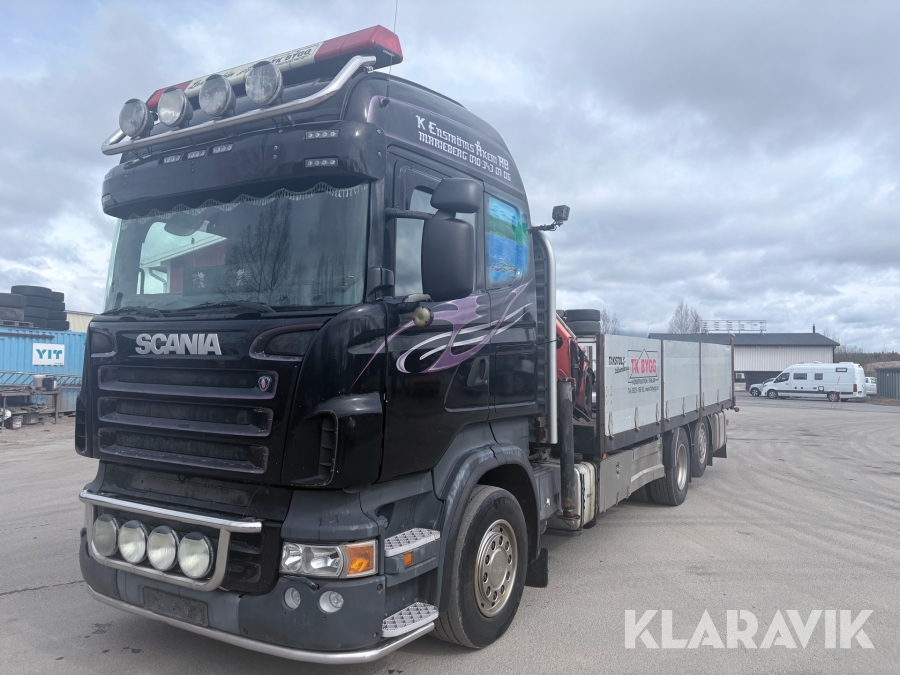 Flakbil Scania R420 LB6X2HNB med kran