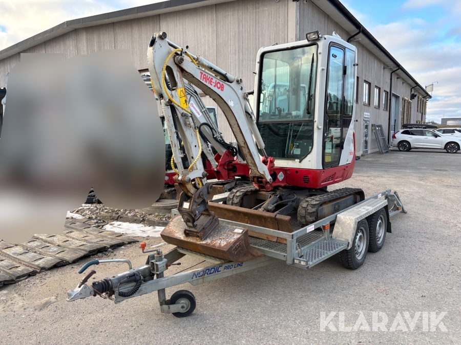Grävmaskin Take-Job TB216 med maskinsläp