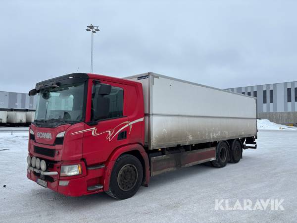 Lastbil med höj&sänkbart skåp Scania P360 B6X2*4NB, bakgavellyft 360hk