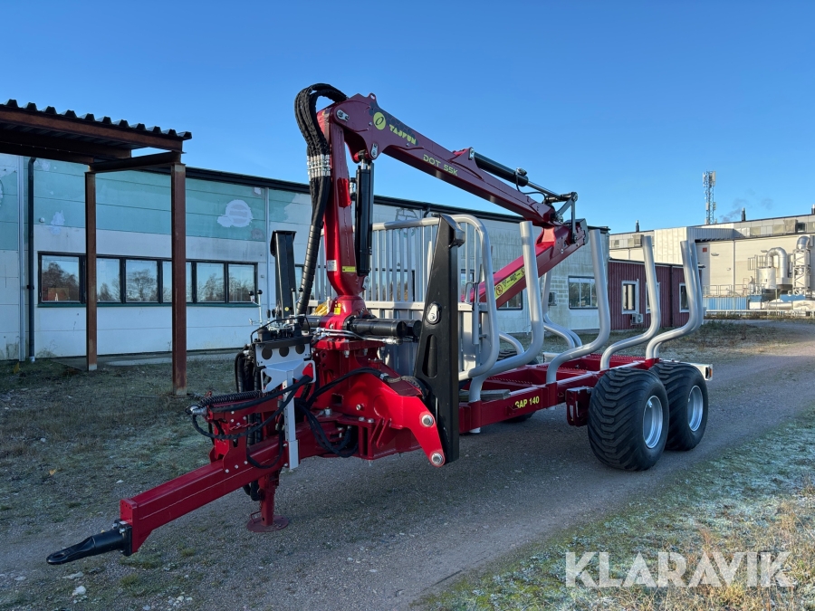 Skogsvagn Tajfun GAP 140 med kran DOT 55K