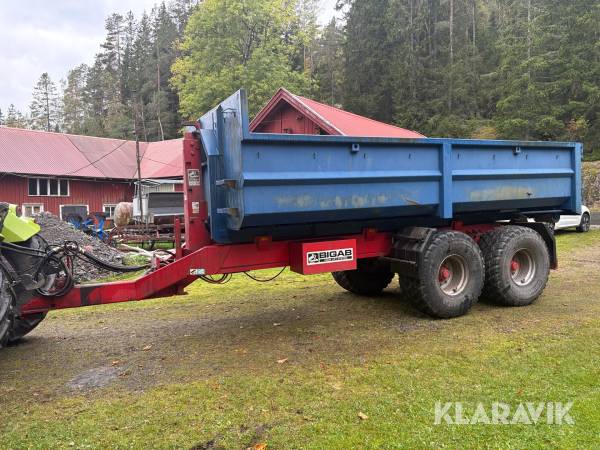Lastväxlarvagn Bigab 20-24 med 15m3 flak