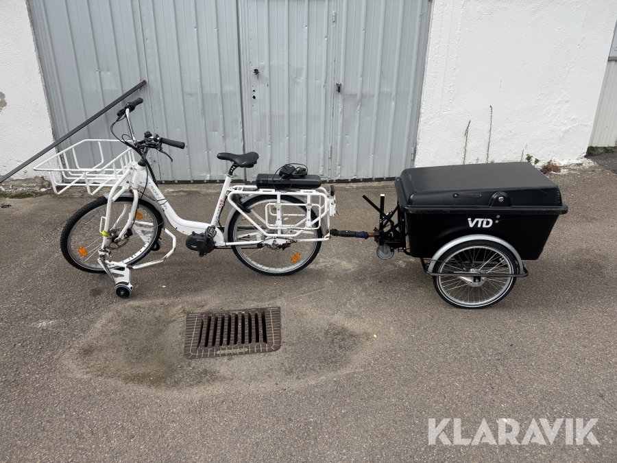 Elcykel med kärra Monark Centro f.d. Postcykel