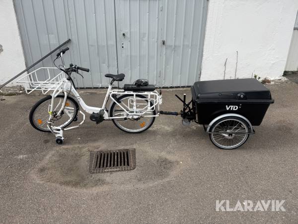 Elcykel med kärra Monark Centro f.d. Postcykel