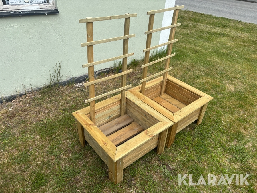Blomsterlåda med spaljé - 2st