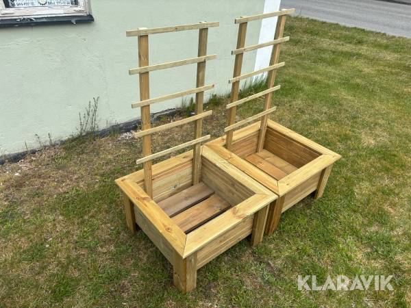 Blomsterlåda med spaljé - 2st