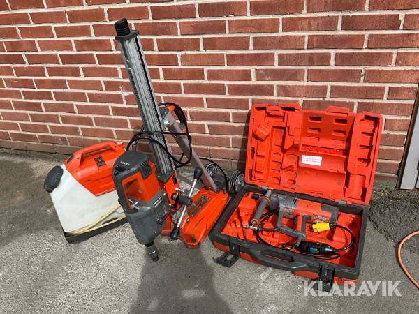 Kärnborrmaskiner Husqvarna DM 340 / DM 230 2 st, med stativ och vattentank