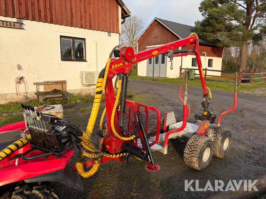 Skogsvagn / huggarvagn för ATV Kranman T1800