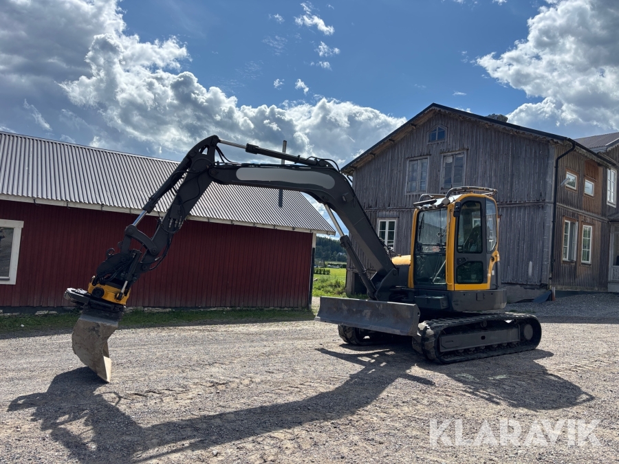 Grävmaskin Volvo ECR88 med tiltrotator & redskap