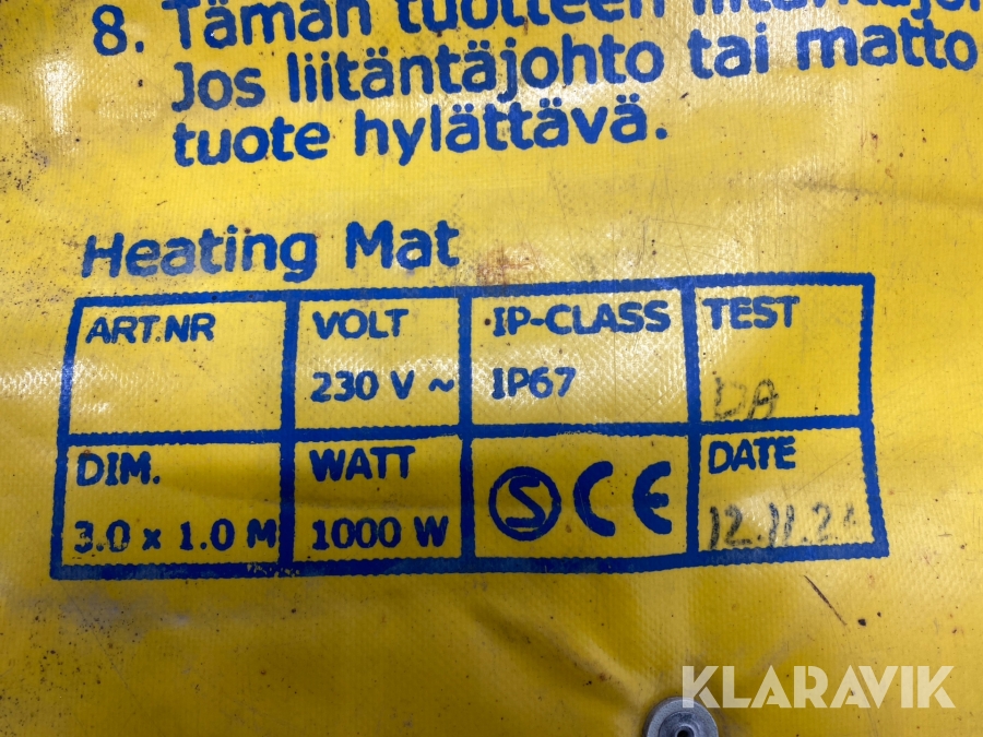 Värmematta Ebeco 1000w