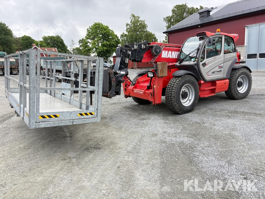 Teleskoplastare Manitou MT 1840 BHA med personkorg Skopa Gafflar
