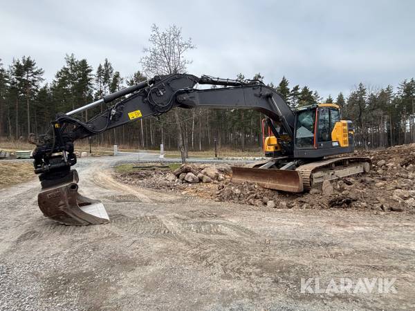 Grävmaskin Volvo ECR355EL med grävsystem och redskap